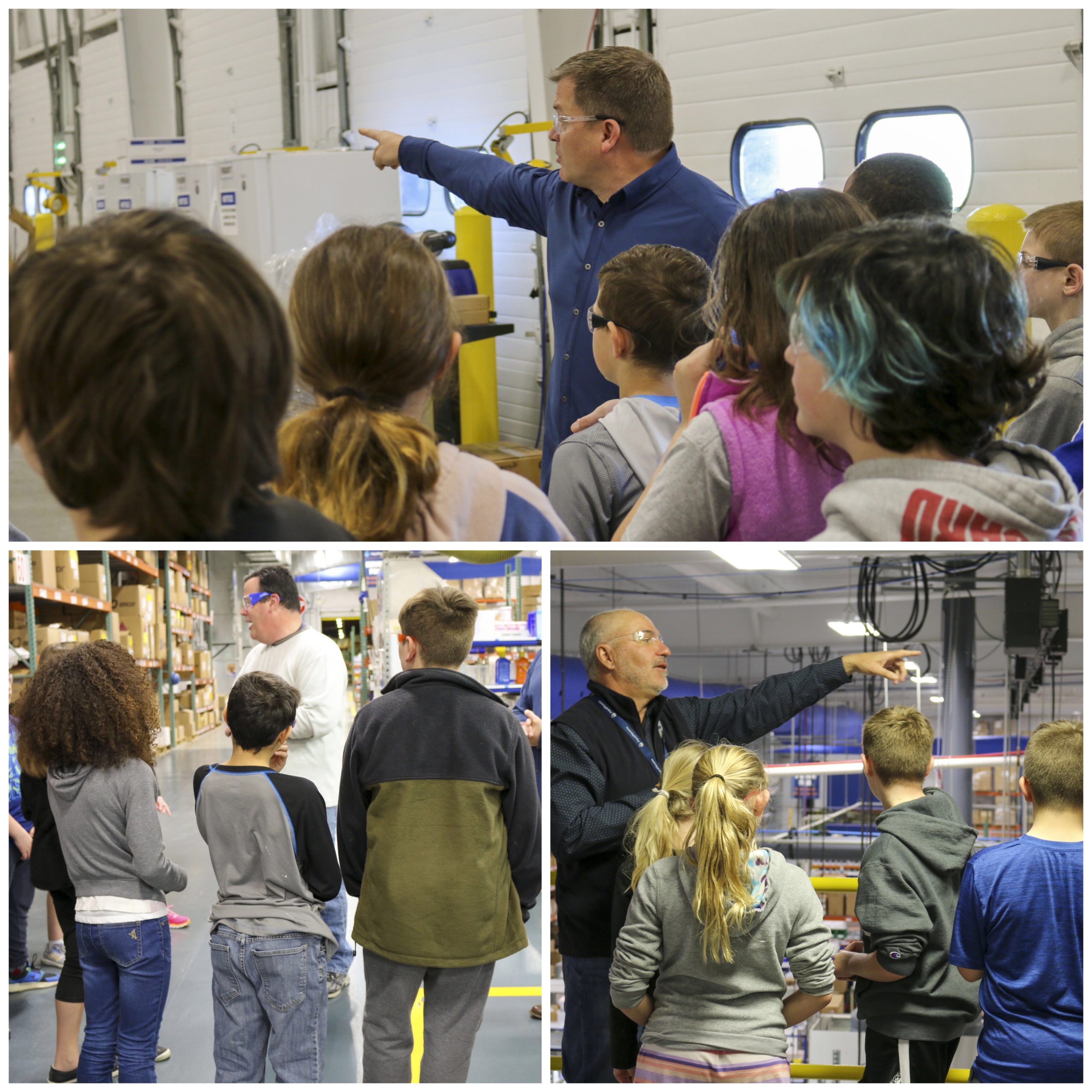 school students learning about AquaPhoenix from various team members