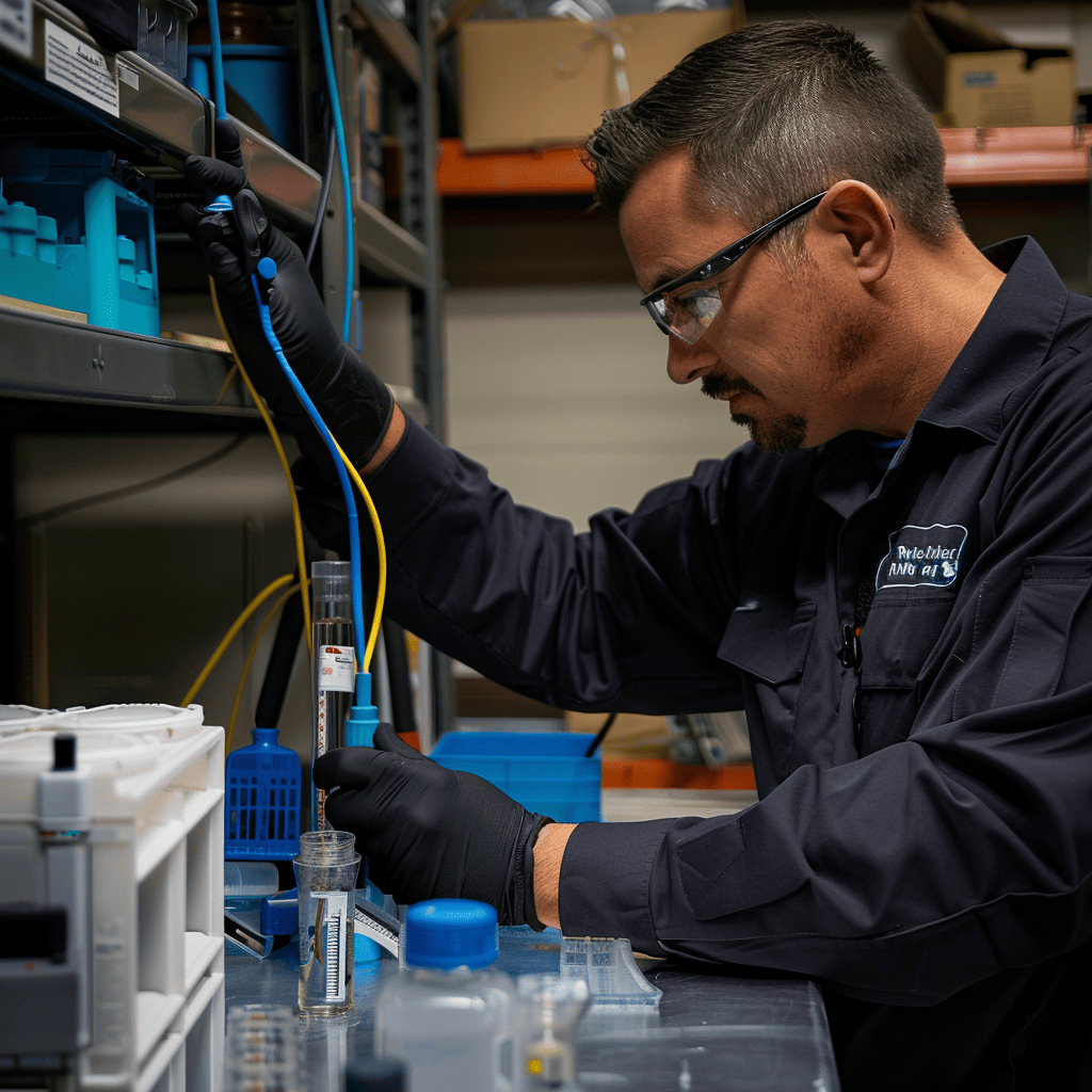 water testing being done using AquaPhoenix equipment